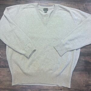 Courtenay Cashmere Tan V-Neck Sweater